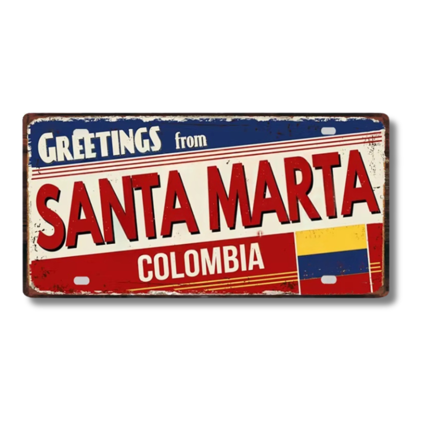 Colombia Mexico Brazil City Tin Sign • Latin America Tourist Souvenir Metal Plaque • Shabby Chic Home Decor Wall Art Gift For Latino
