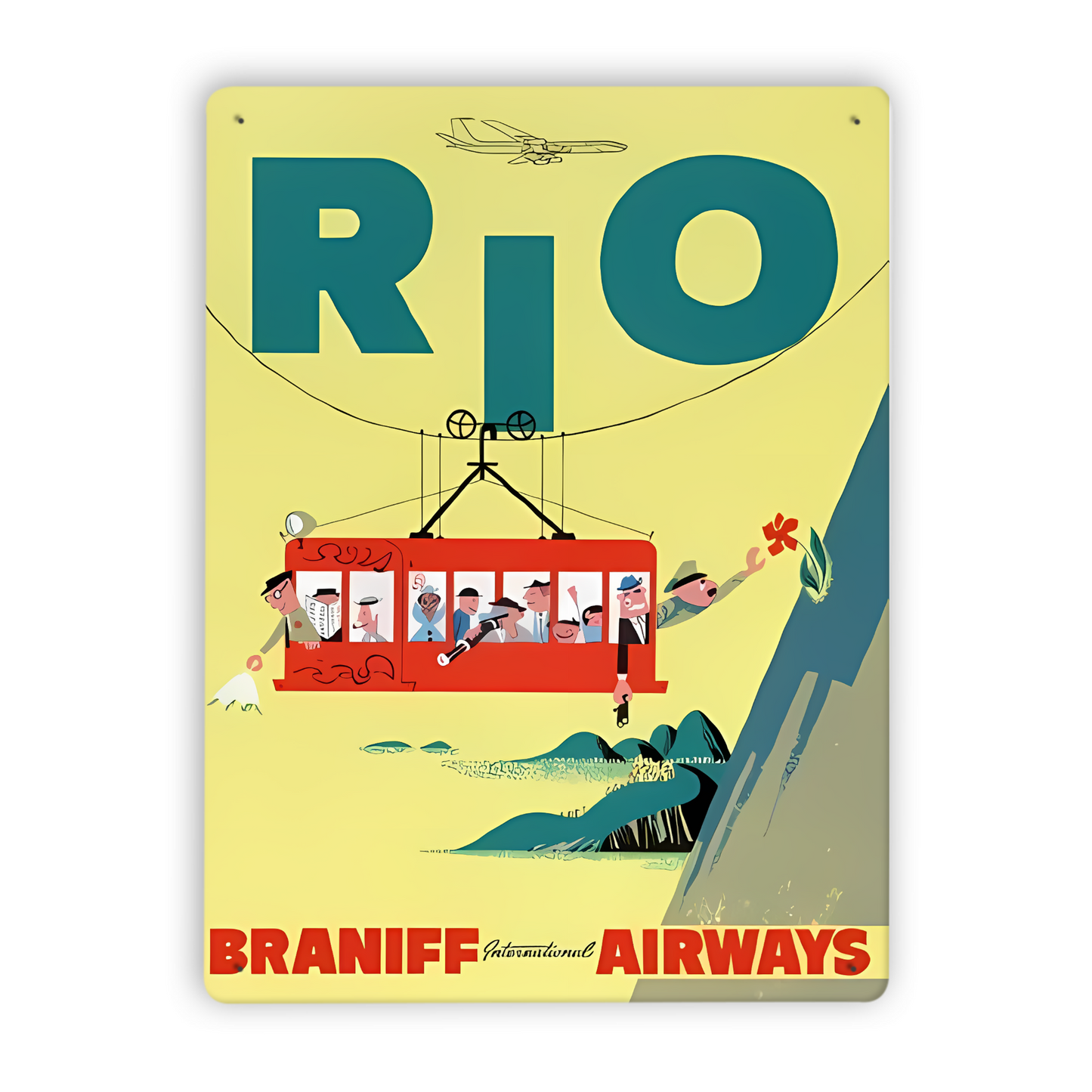 Vintage Flight Destination Poster Tin Sign Collection • Retro Airline Travel Ad Metal Prints