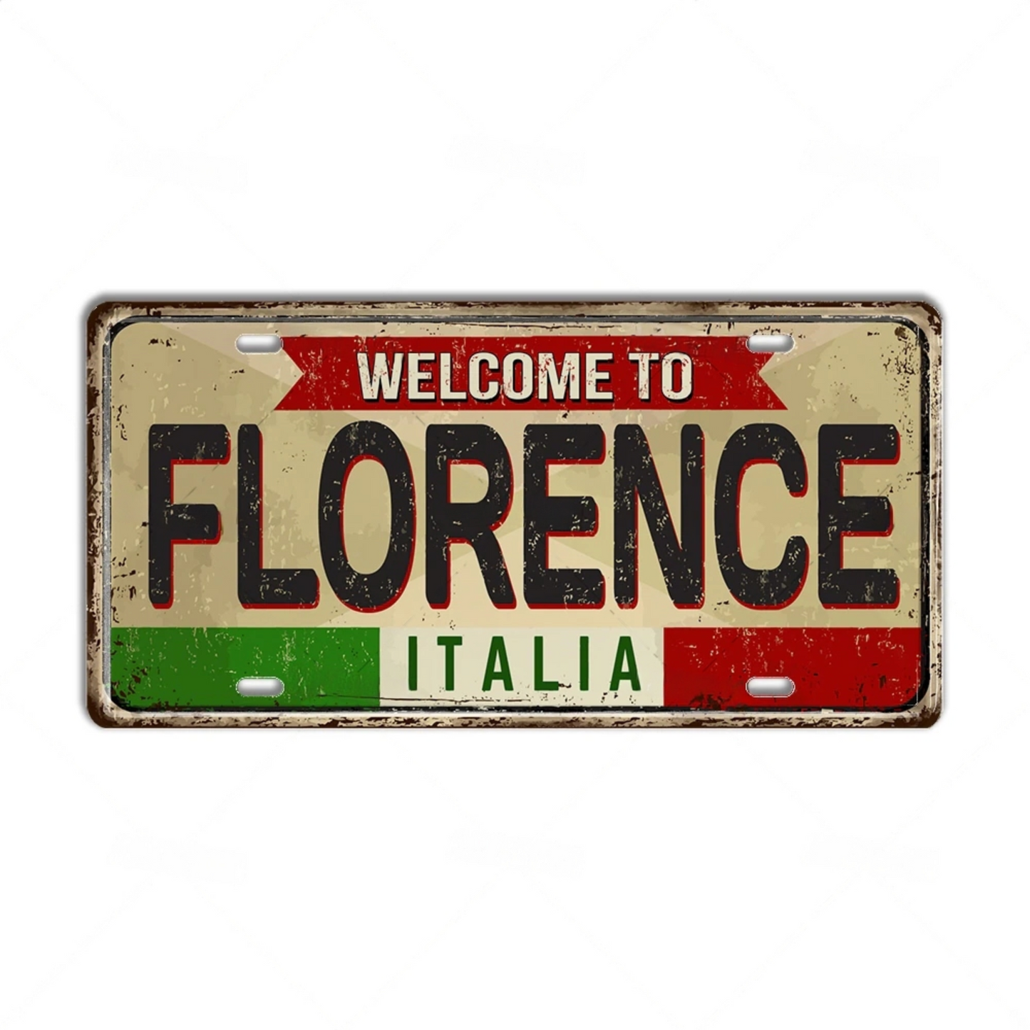 Italy License Plate • Italian City Comune Province Tin Sign • Euro Trip Landmark Metal Print • Travel Souvenir Shabby Chic Wall Decor Gift