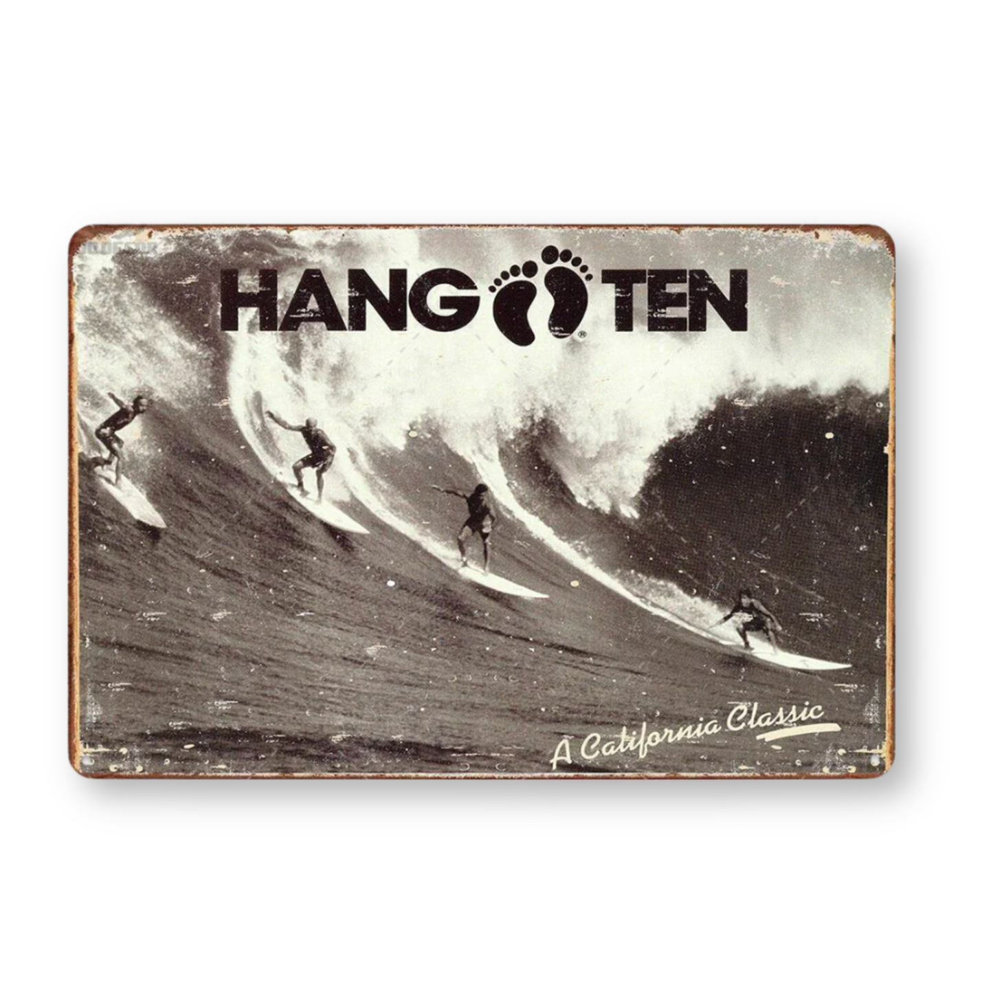 Summer Beach Tin Sign • Vintage Surfing Metal Plaque • Seaside Surfboard Decorative HD Print Wall Hanging Decor for Surf Bar Beach House • Papagaio Studio Design Shop