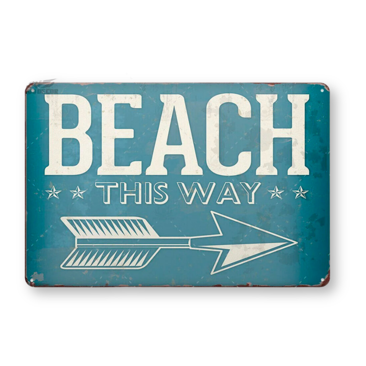 Summer Beach Tin Sign • Vintage Surfing Metal Plaque • Seaside Surfboard Decorative HD Print Wall Hanging Decor for Surf Bar Beach House • Papagaio Studio Design Shop