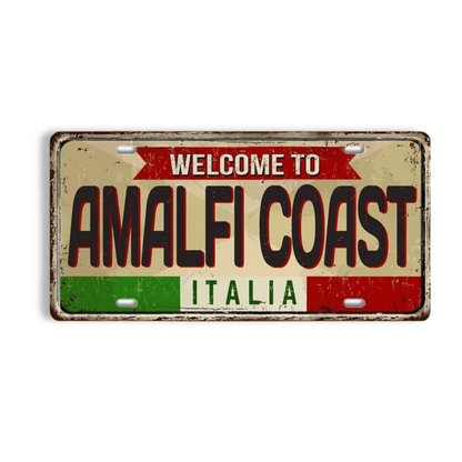 Italy License Plate • Italian City Comune Province Tin Sign • Euro Trip Landmark Metal Print • Travel Souvenir Shabby Chic Wall Decor Gift