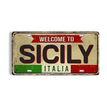 Italy License Plate • Italian City Comune Province Tin Sign • Euro Trip Landmark Metal Print • Travel Souvenir Shabby Chic Wall Decor Gift