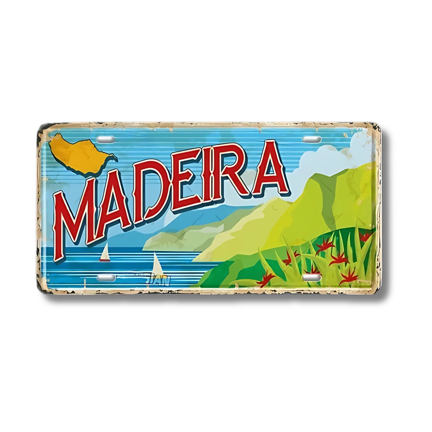 Portugal Landmark License Plate | Portuguese City Metal Sign | Vintage Decorative Plaque Wall Decor | Tin Sign Gift for Europe Travelers