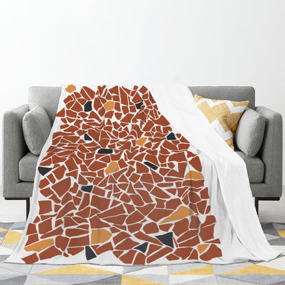 Chão de Caquinhos Sherpa Blanket • Brazilian Mosaic Floor Pattern Faux Sheepskin Cozy Throw-Over • Brazil Vibrant Housewarming Gift • Papagaio Studio Design Shop