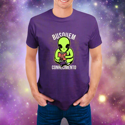 ET Bilu Brazilian Folklore Funny T-Shirt • Brazil Pop Meme "Busquem Conhecimento" Alien Tee Shirt