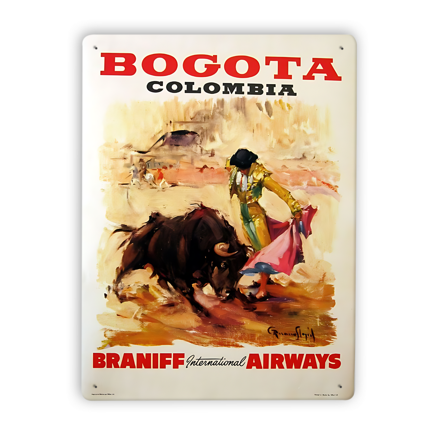 Vintage Flight Destination Poster Tin Sign Collection • Retro Airline Travel Ad Metal Prints