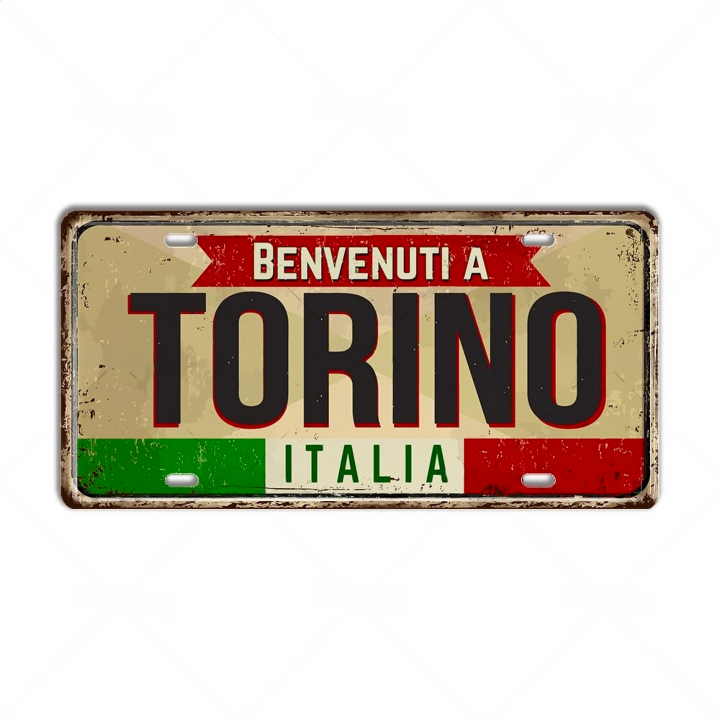 Italy License Plate • Italian City Comune Province Tin Sign • Euro Trip Landmark Metal Print • Travel Souvenir Shabby Chic Wall Decor Gift