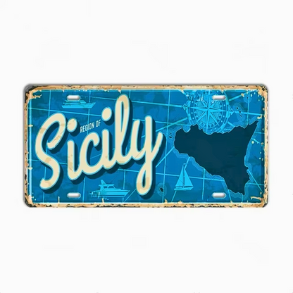 Vintage Italy Tin Signs • Retro Italian Regions And Cities License Plates