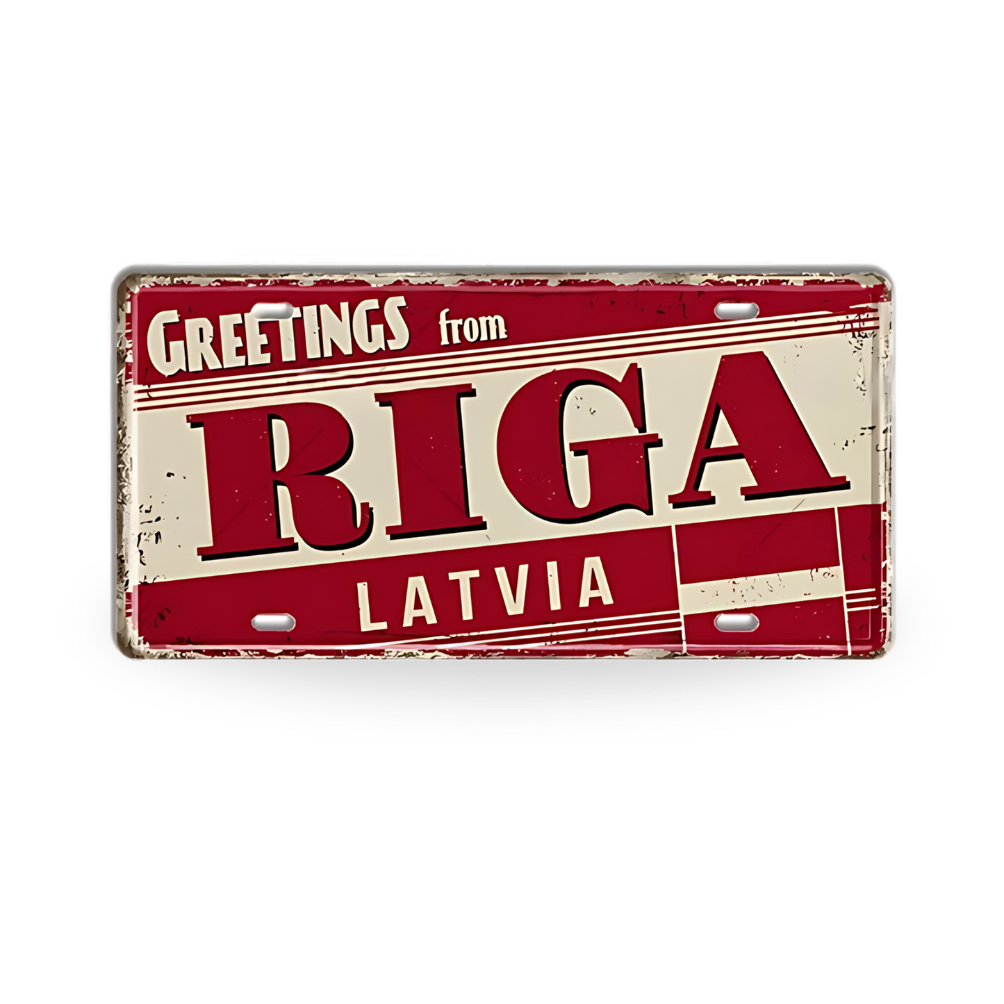 Baltic, Slavic, and Balkans Souvenir Tin Signs • Vintage Europe License Plate Metal Prints