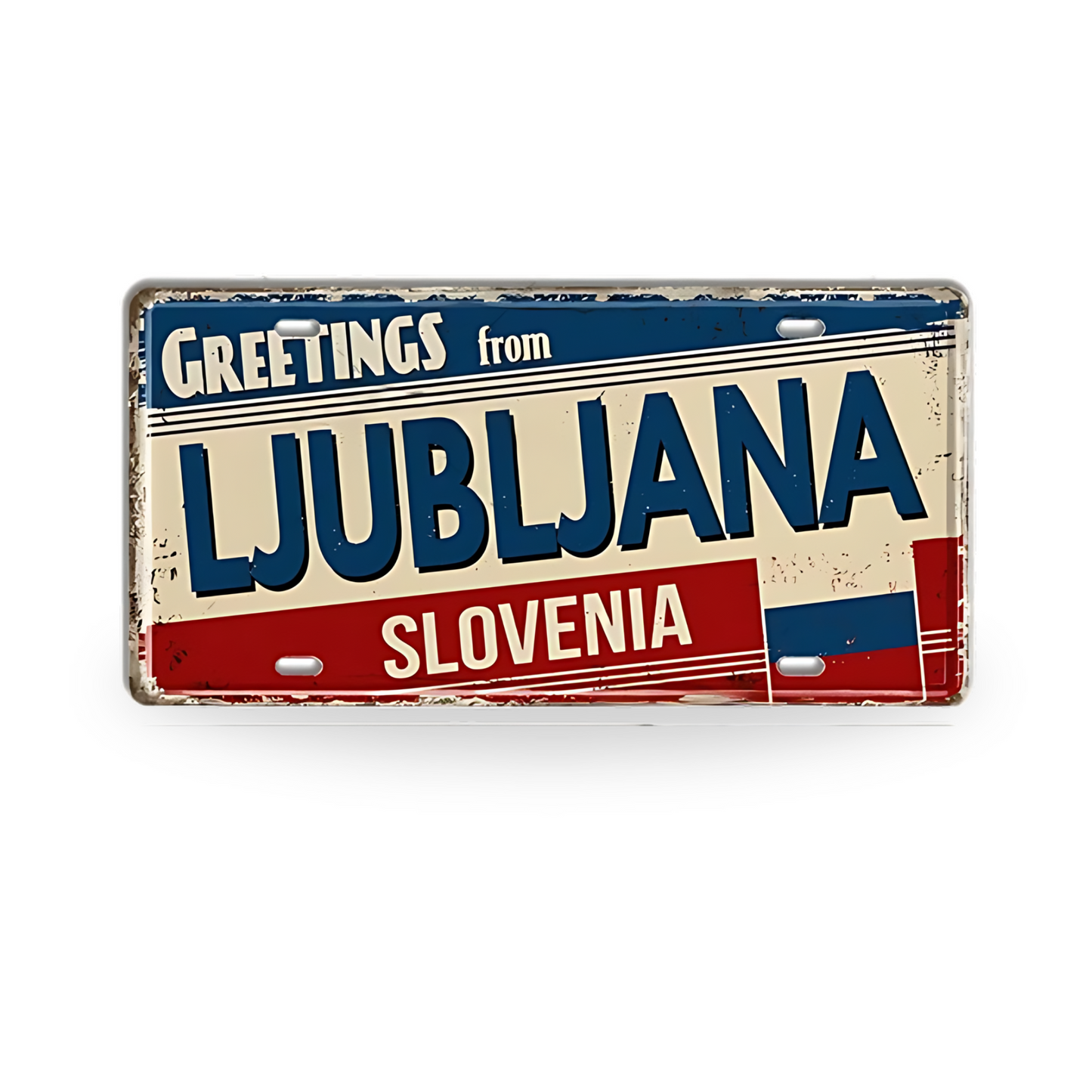 Baltic, Slavic, and Balkans Souvenir Tin Signs • Vintage Europe License Plate Metal Prints