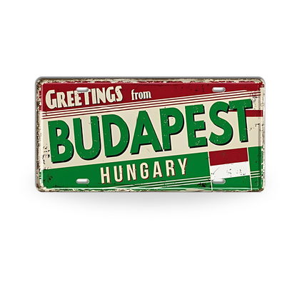 Baltic, Slavic, and Balkans Souvenir Tin Signs • Vintage Europe License Plate Metal Prints