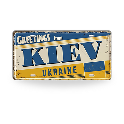 Baltic, Slavic, and Balkans Souvenir Tin Signs • Vintage Europe License Plate Metal Prints