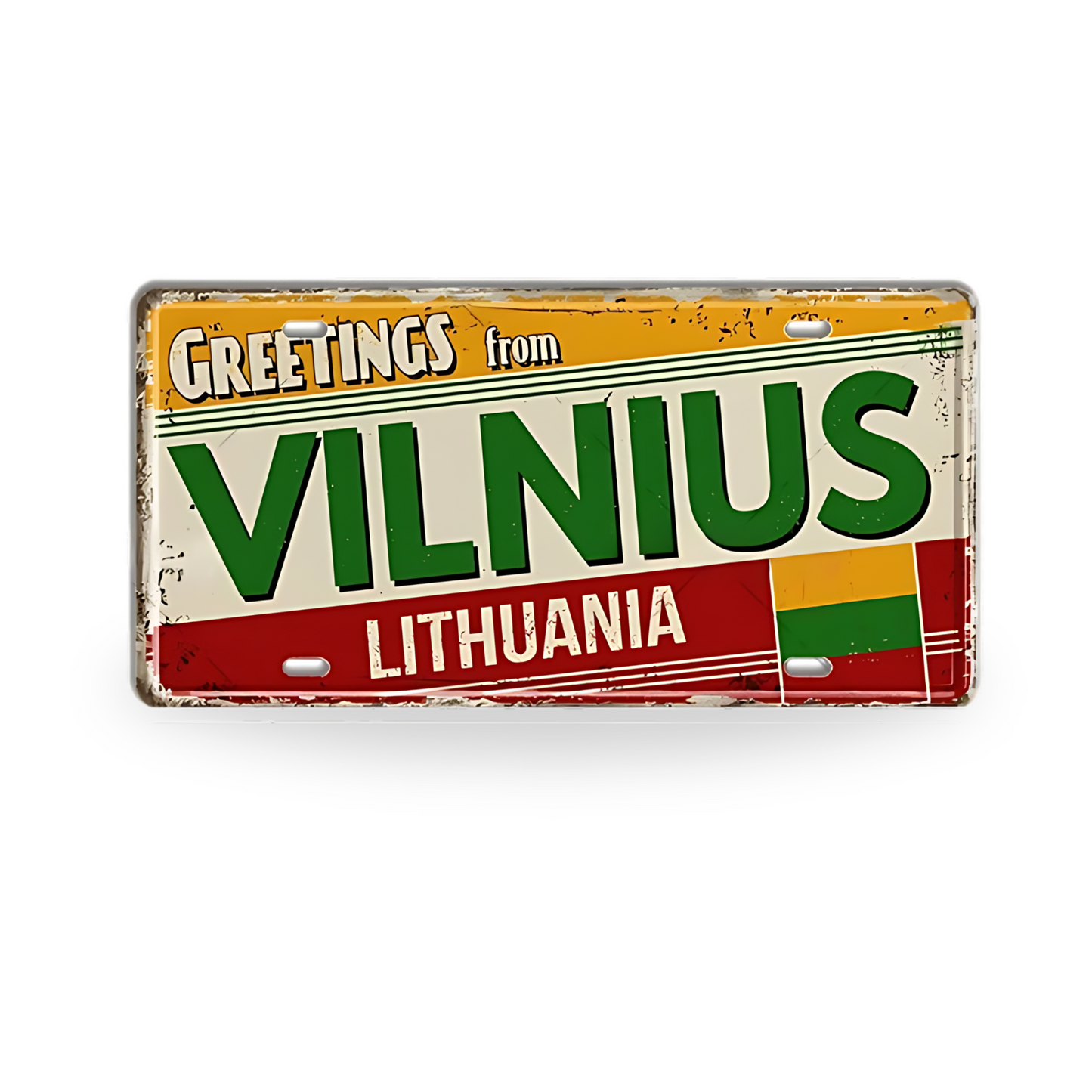 Baltic, Slavic, and Balkans Souvenir Tin Signs • Vintage Europe License Plate Metal Prints