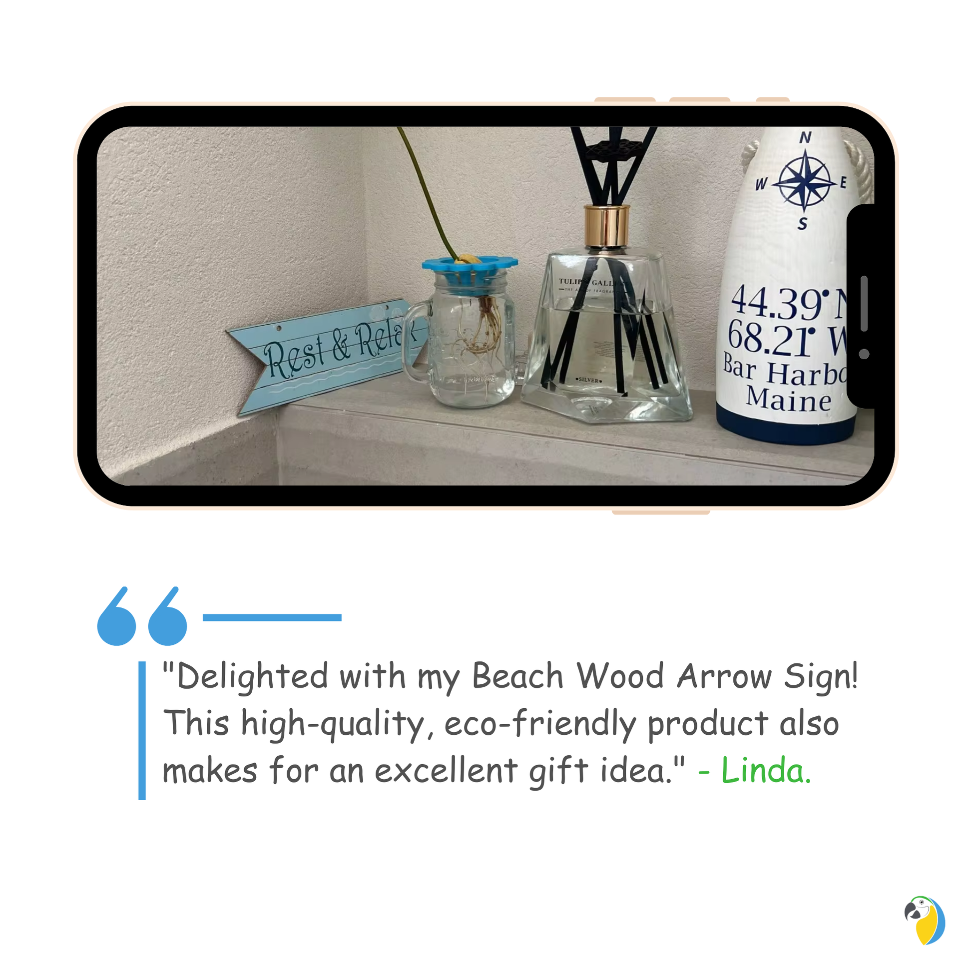 Coastal Charm Arrow Signs - 24 Beach-Inspired Designs • Papagaio Studio Design Shop