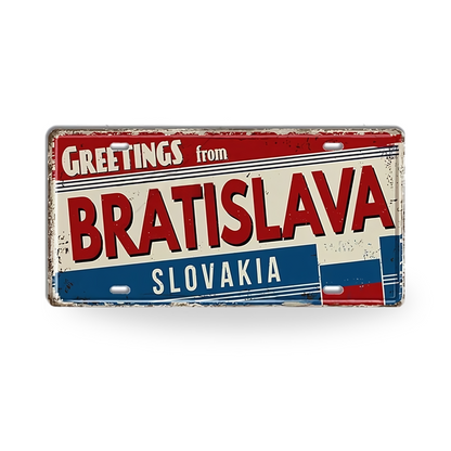 Belgium Netherlands Tin Signs • Austria Poland Metal License Plates • Czech Republic Decorative Signage • Papagaio Studio Print Shop