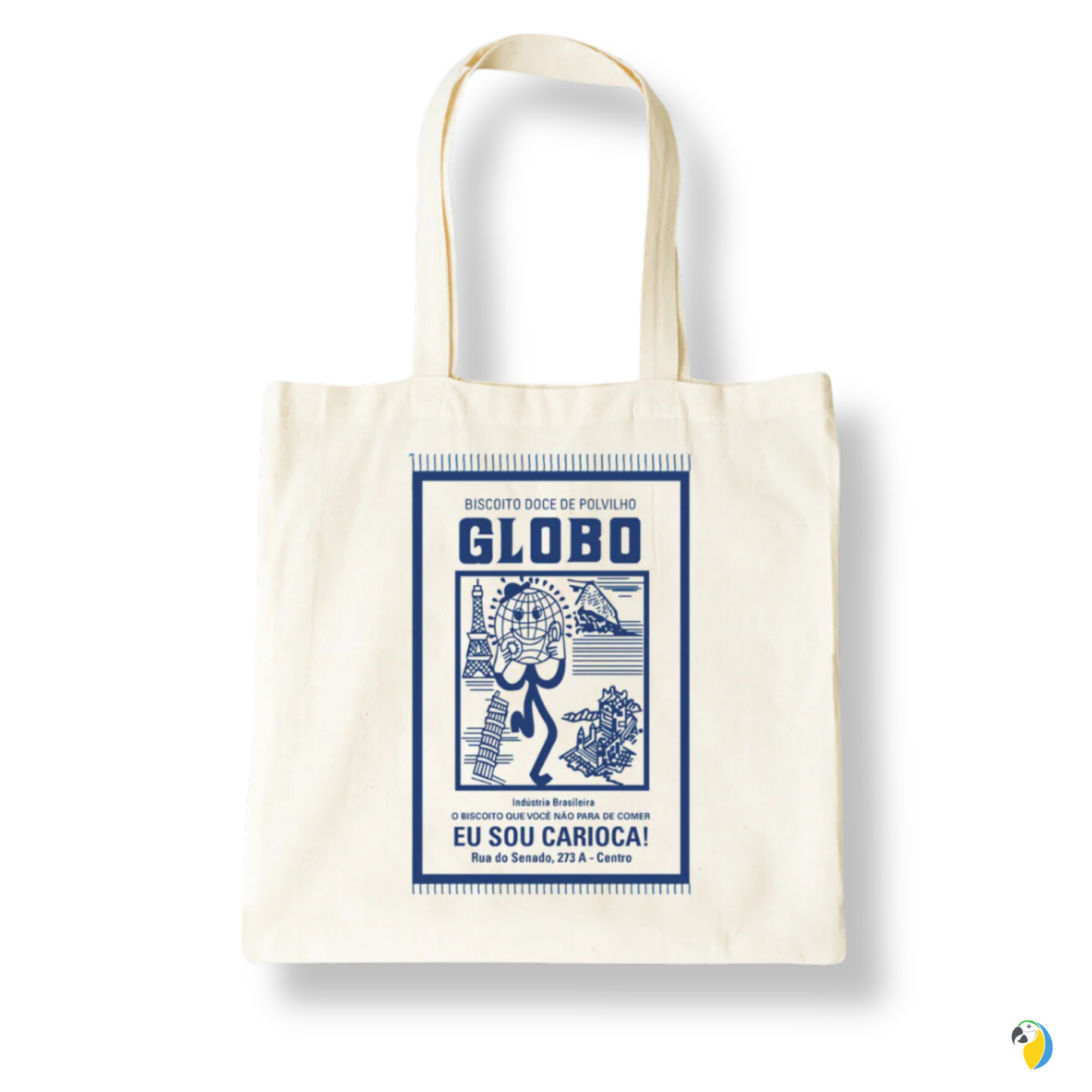 Biscoito Globo Ecobag • Eco-Friendly Cotton Shopping Tote Bag • Brazilian Nostalgia Tote Gift • Reusable Grocery Beach Travel Shoulder Bag • Papagaio Studio Design Shop