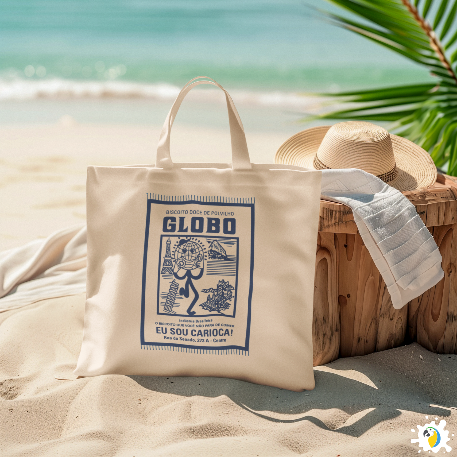 Biscoito Globo Ecobag • Eco-Friendly Cotton Shopping Tote Bag • Brazilian Nostalgia Tote Gift • Reusable Grocery Beach Travel Shoulder Bag • Papagaio Studio Design Shop