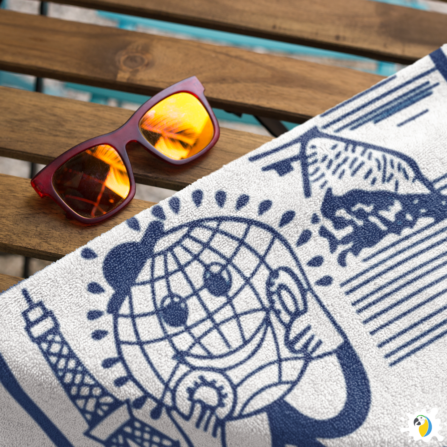 Brazilian Beach Towel With Biscoito Globo Print • Rio de Janeiro Brazil Souvenir • Lightweight, Quick-Drying • Papagaio Studio Design Shop