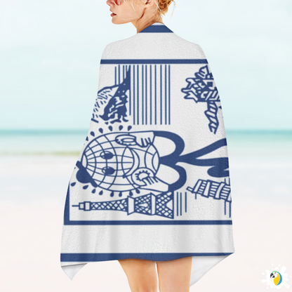 Microfiber Beach Towel With Brazilian Biscoito Globo Print • Rio de Janeiro Brazil Souvenir • Lightweight, Quick-Drying • Papagaio Studio Design Shop