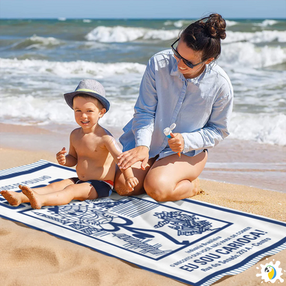 Brazilian Beach Towel With Biscoito Globo Print • Rio de Janeiro Brazil Souvenir • Lightweight, Quick-Drying • Papagaio Studio Design Shop