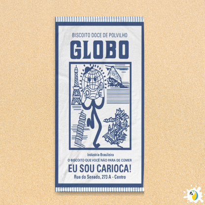 Microfiber Beach Towel With Brazilian Biscoito Globo Print • Rio de Janeiro Brazil Souvenir • Lightweight, Quick-Drying • Papagaio Studio Design Shop