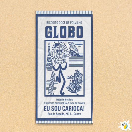 Microfiber Beach Towel With Brazilian Biscoito Globo Print • Rio de Janeiro Brazil Souvenir • Lightweight, Quick-Drying • Papagaio Studio Design Shop