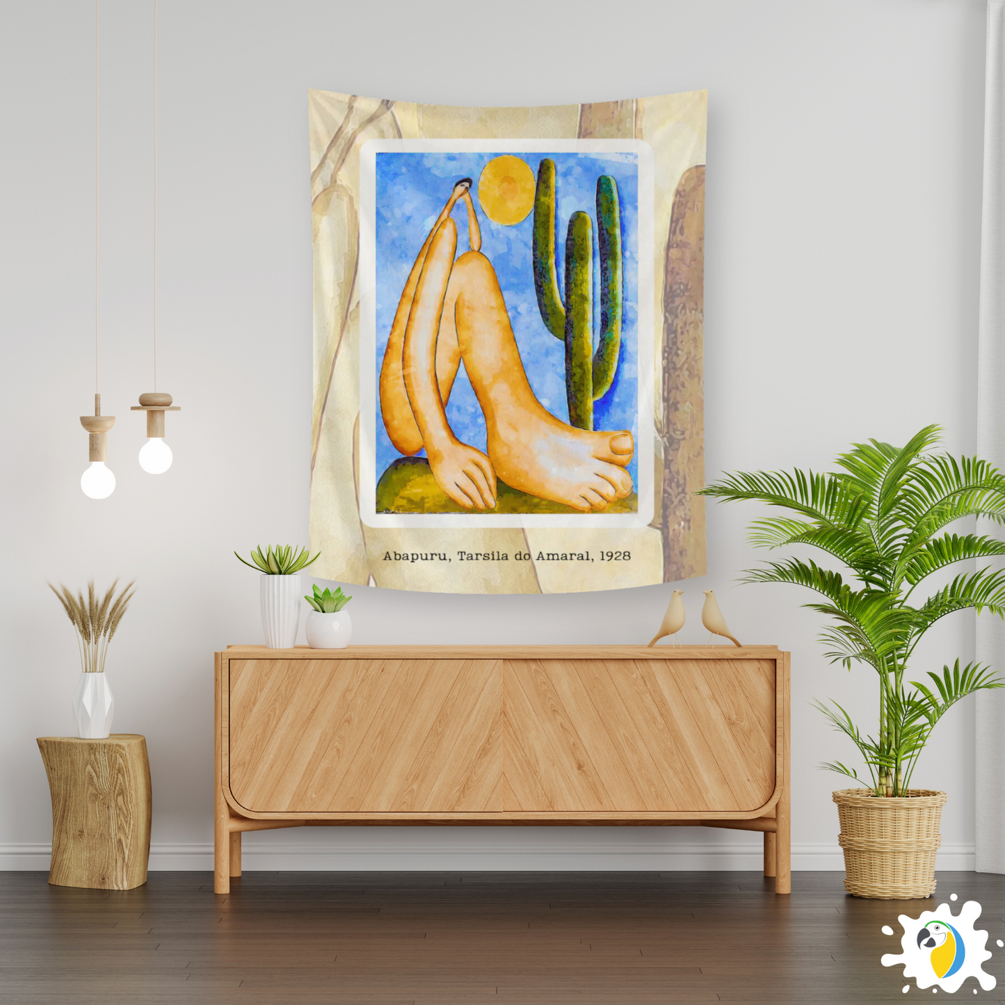 Brazil Abapuru 1928 Painting By Tarsila Do Amaral Tapestry • Brazilian Art Print Wall Hanging Flag