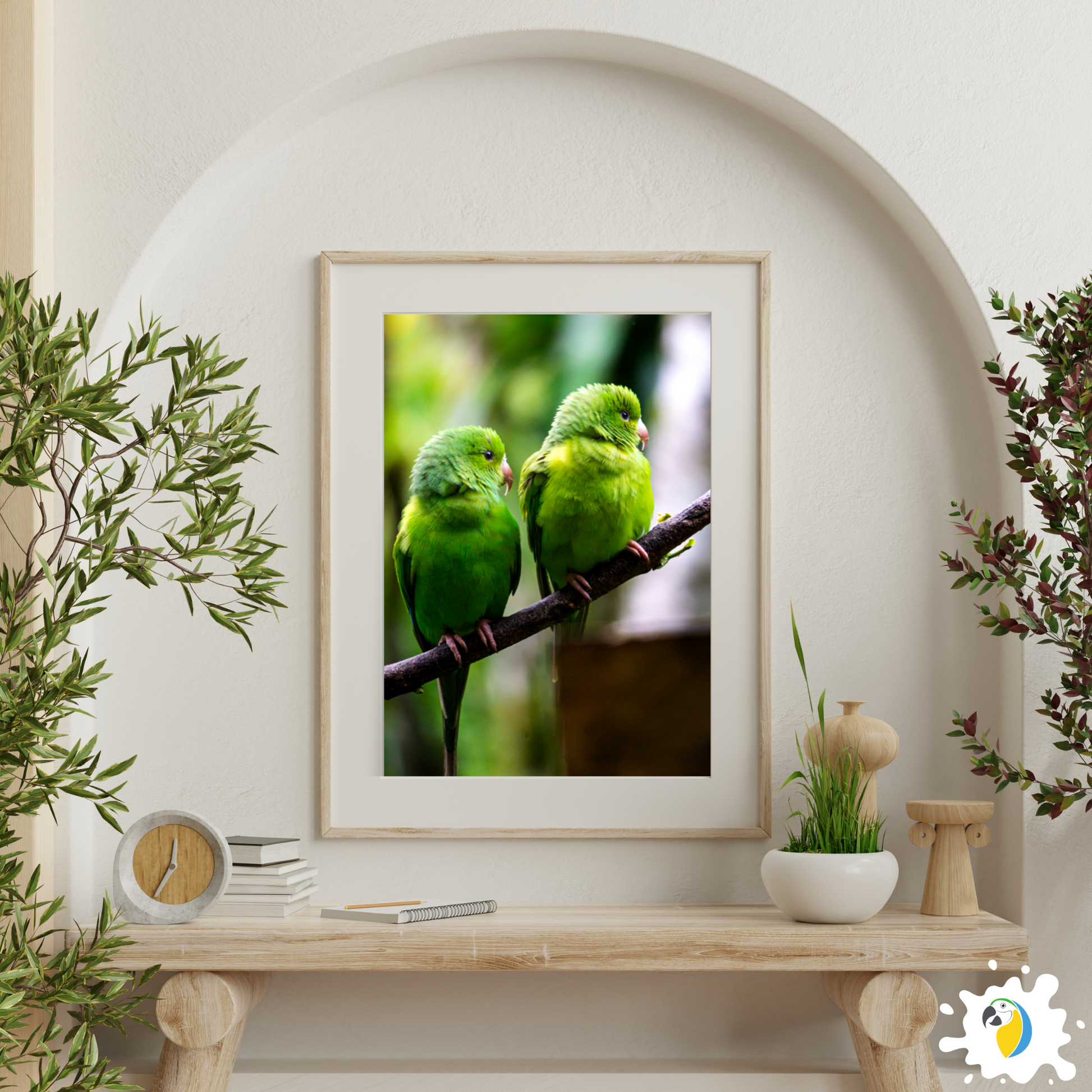 Brazil Birds Photography Poster • Brazilian Green Parrots Art Decor Gift For Bird Lovers • Fine Art Print For Tropical Home Decoration • Papagaio Studio Decor Shop