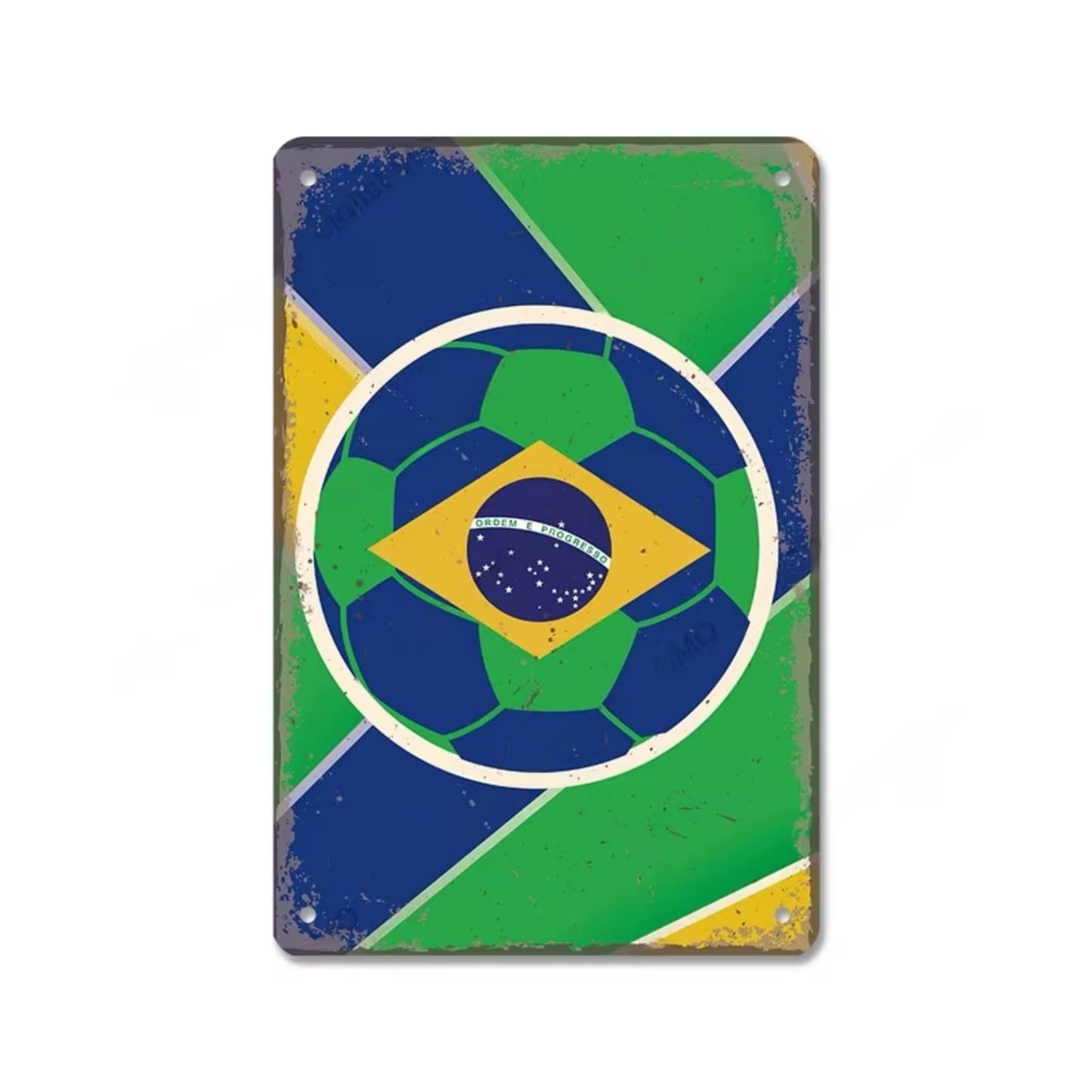 Brazil Tin Signs • Brazilian-Themed Metal Prints For Tropical Vintage Decor • South American Travel Carnival Football Poster Plaque • Papagaio Studio Design Shop