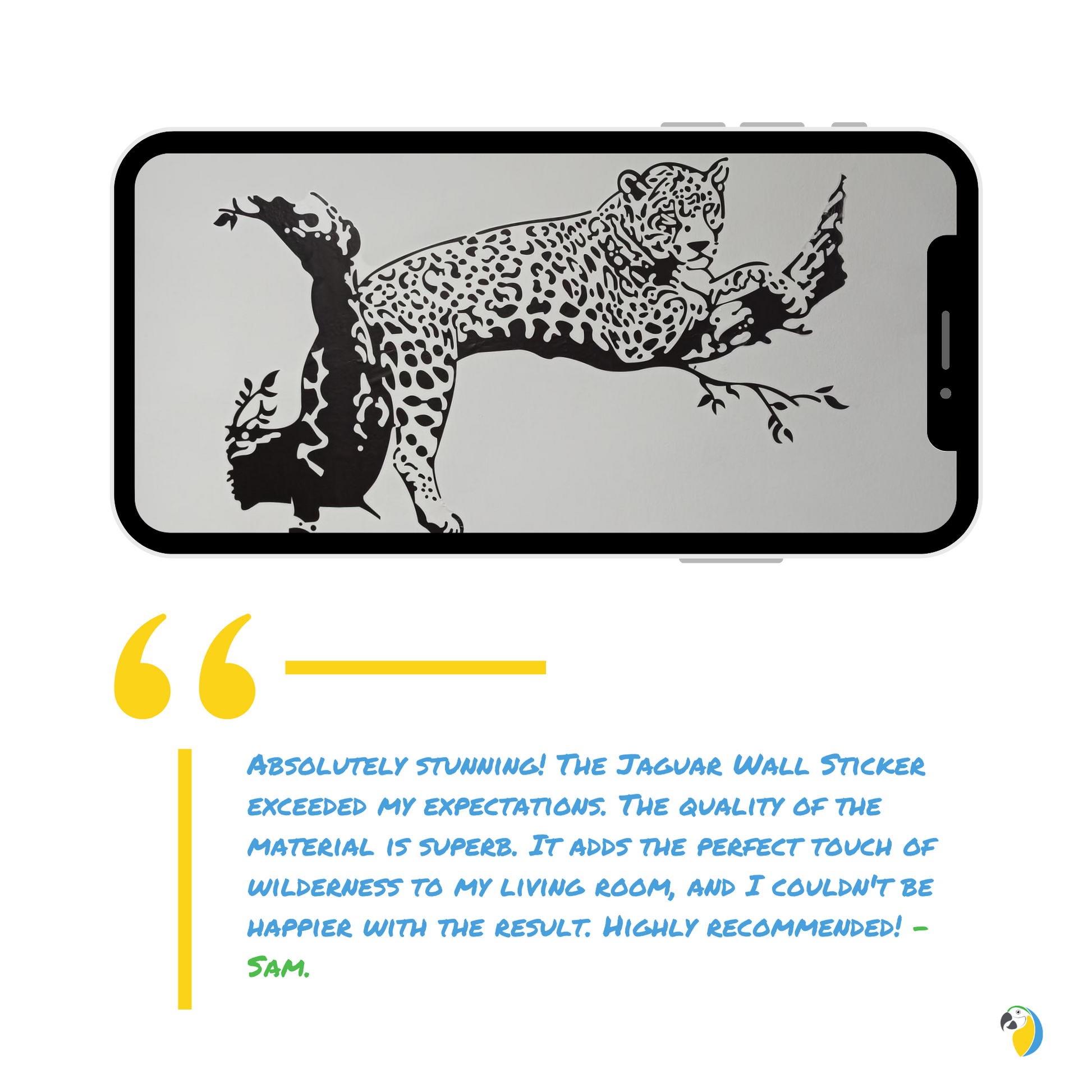 Brazil Pantanal Jaguar Wall Sticker, Cheetah Panther Animal Decal For Home Decor • Papagaio Studio Shop