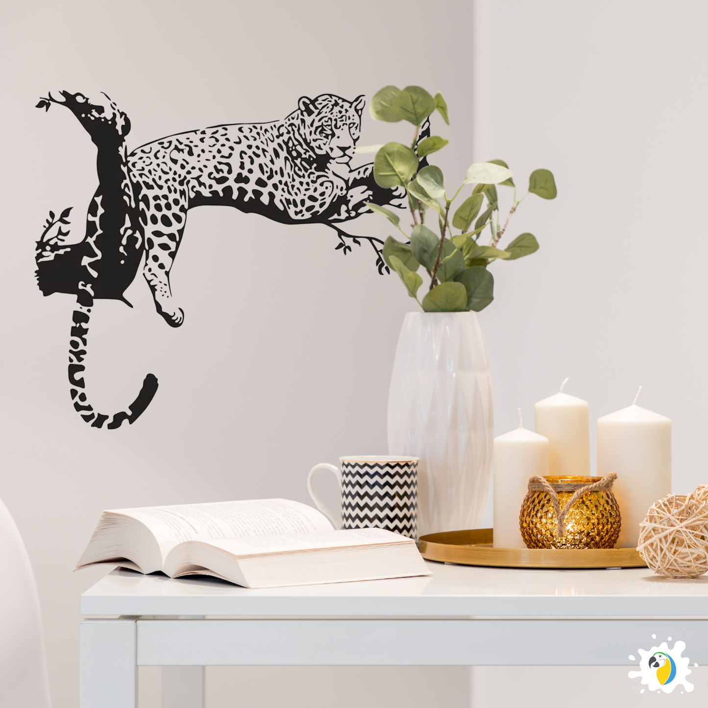 Brazil Pantanal Jaguar Wall Sticker, Cheetah Panther Animal Decal For Home Decor • Papagaio Studio Shop