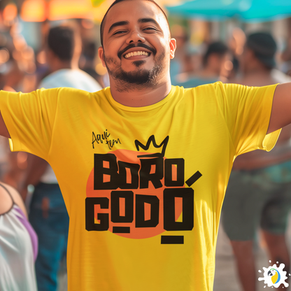 Brazil "Aqui Tem Borogodó" Graphic T-shirt • Brazilian Slang For Swag Funny Yellow Tee