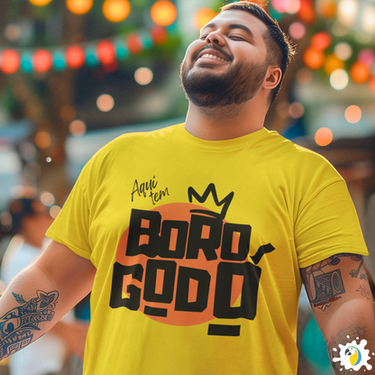 Brazil "Aqui Tem Borogodó" Graphic T-shirt • Brazilian Slang For Swag Funny Yellow Tee