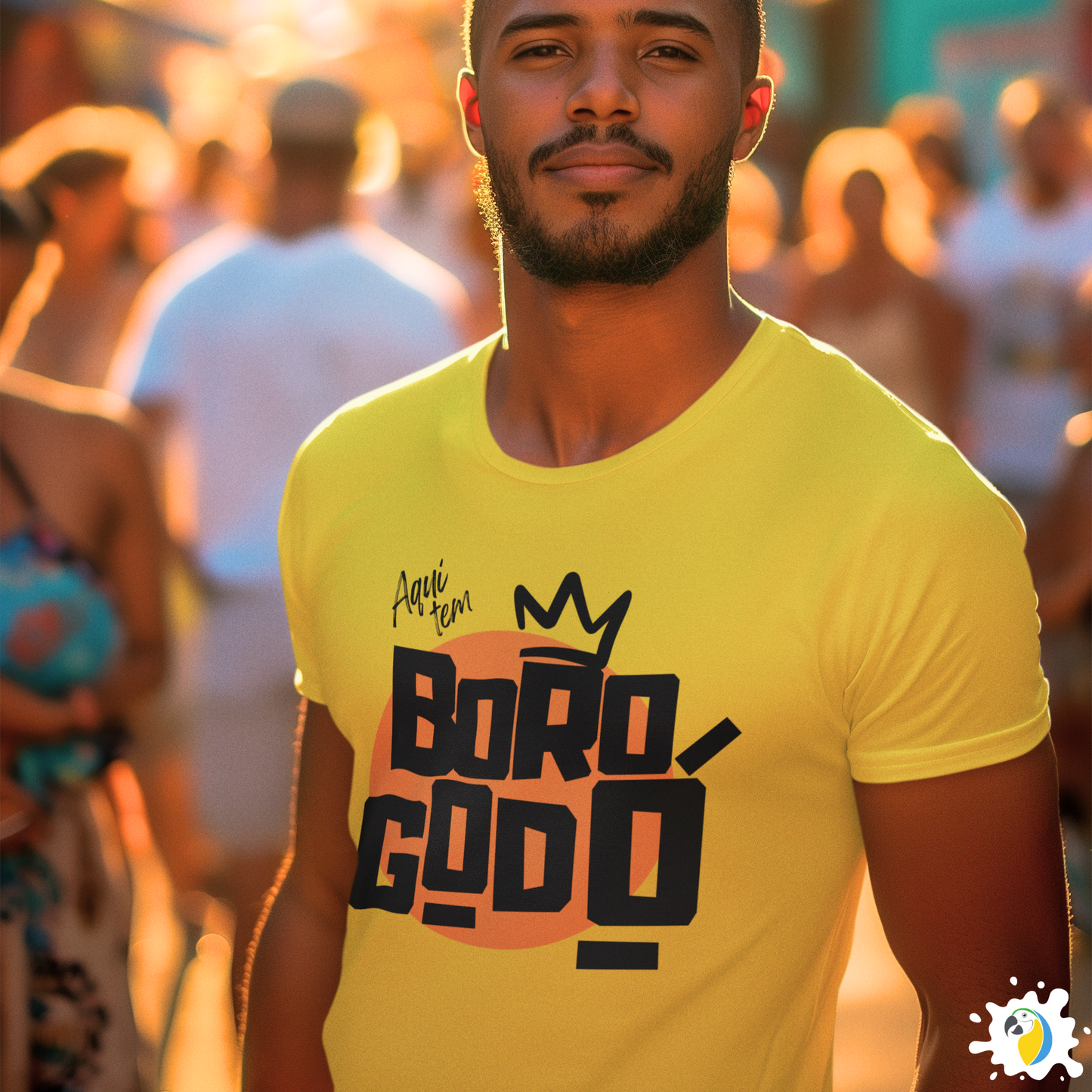 Brazil "Aqui Tem Borogodó" Graphic T-shirt • Brazilian Slang For Swag Funny Yellow Tee