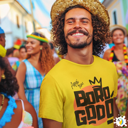 Brazil "Aqui Tem Borogodó" Graphic T-shirt • Brazilian Slang For Swag Funny Yellow Tee