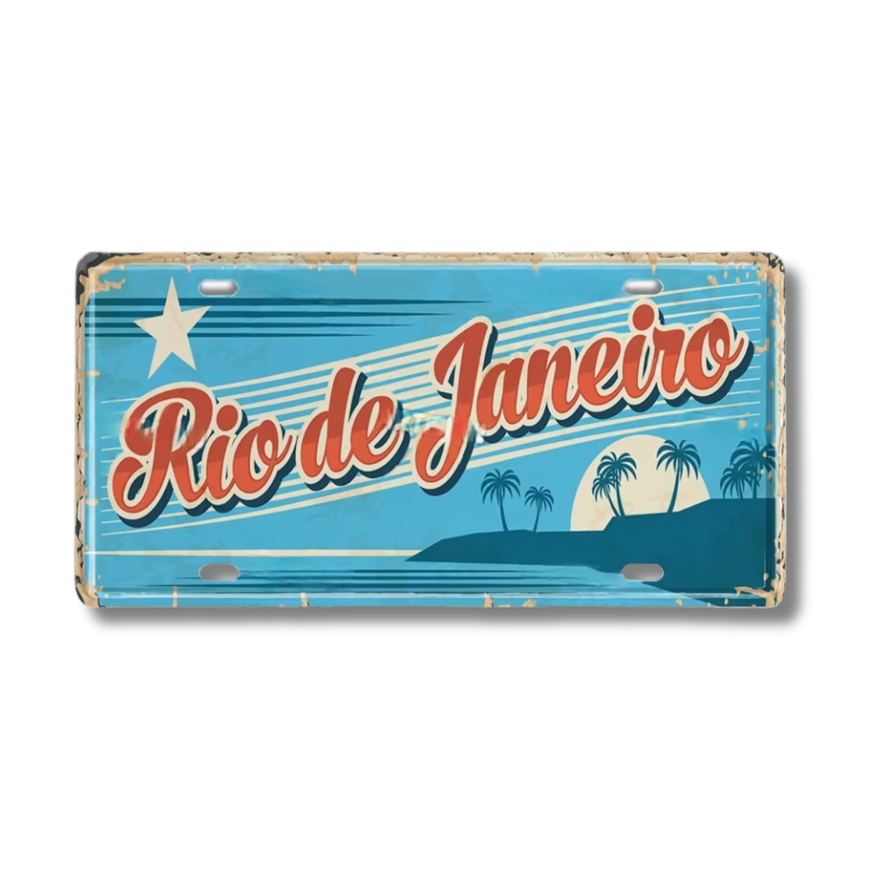 Brazilian States License Plate • Brazil City Names Tin Sign • Retro Wall Hanging Metal Print • Vintage Shabby Chic South American Decor • Papagaio Studio Design Shop