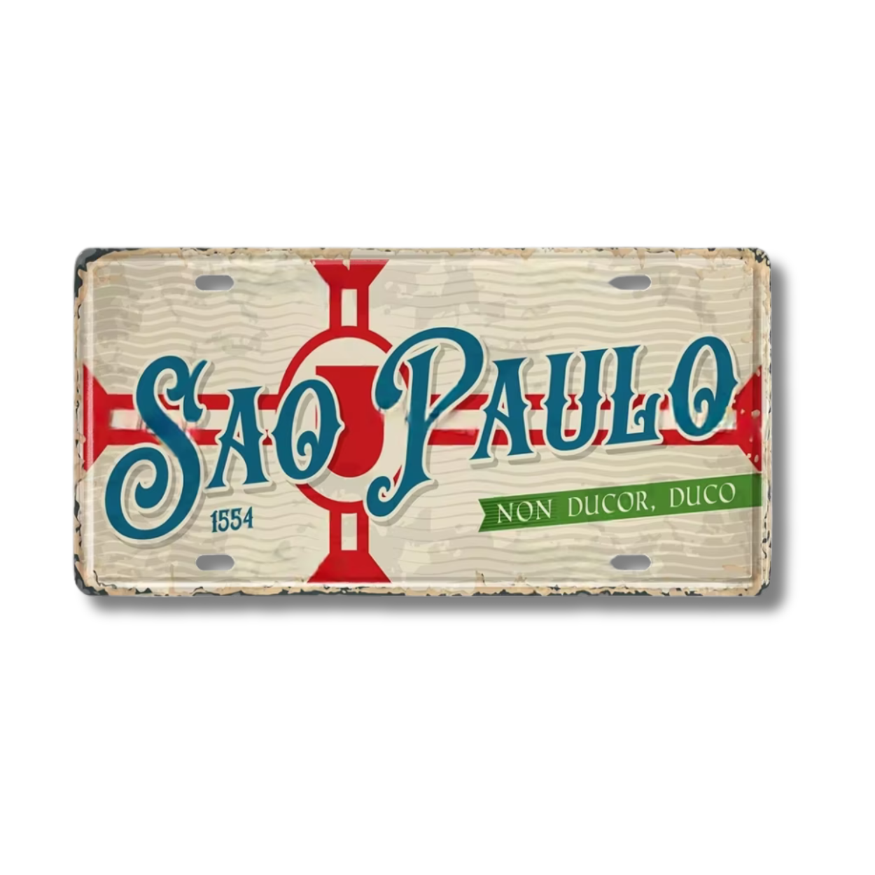 Brazilian States License Plate • Brazil City Names Tin Sign • Retro Wall Hanging Metal Print • Vintage Shabby Chic South American Decor • Papagaio Studio Design Shop