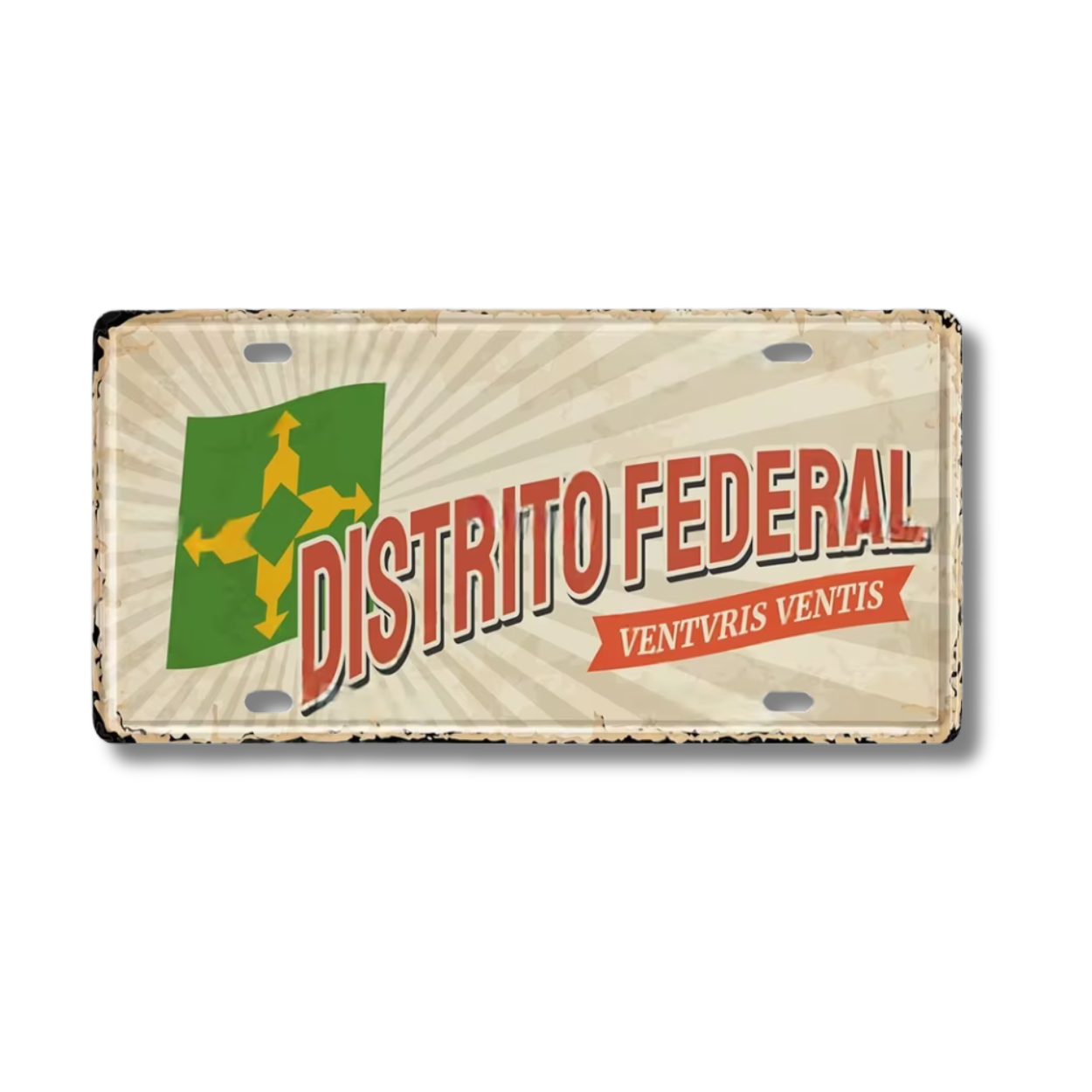 Brazilian States License Plate • Brazil City Names Tin Sign • Retro Wall Hanging Metal Print • Vintage Shabby Chic South American Decor • Papagaio Studio Design Shop