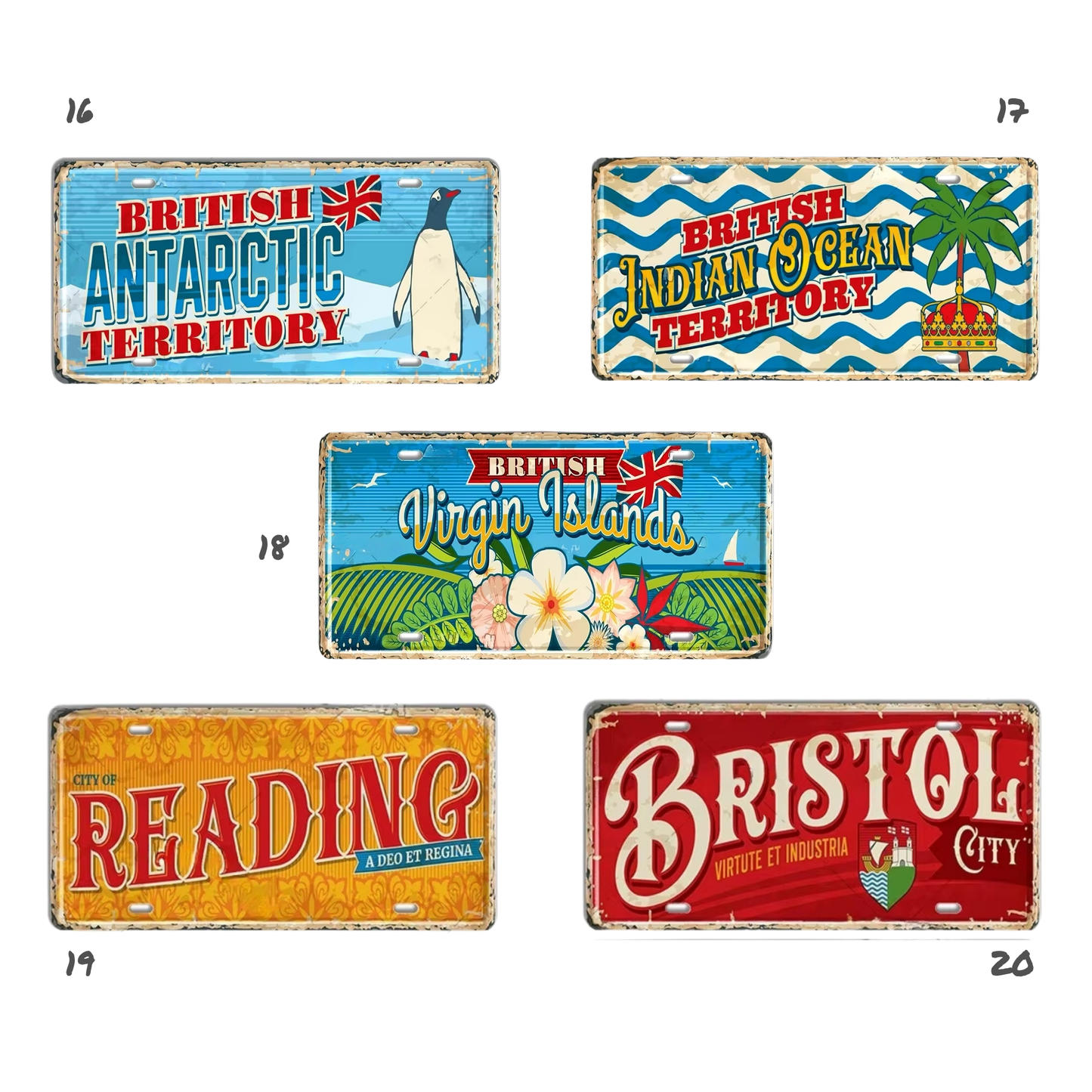 Britain Scotland Northern Ireland Landmark License Plate • England UK Metal Tin Sign • United Kingdom Cities & Territories Metal Sign •Papagaio Studio Design Shop