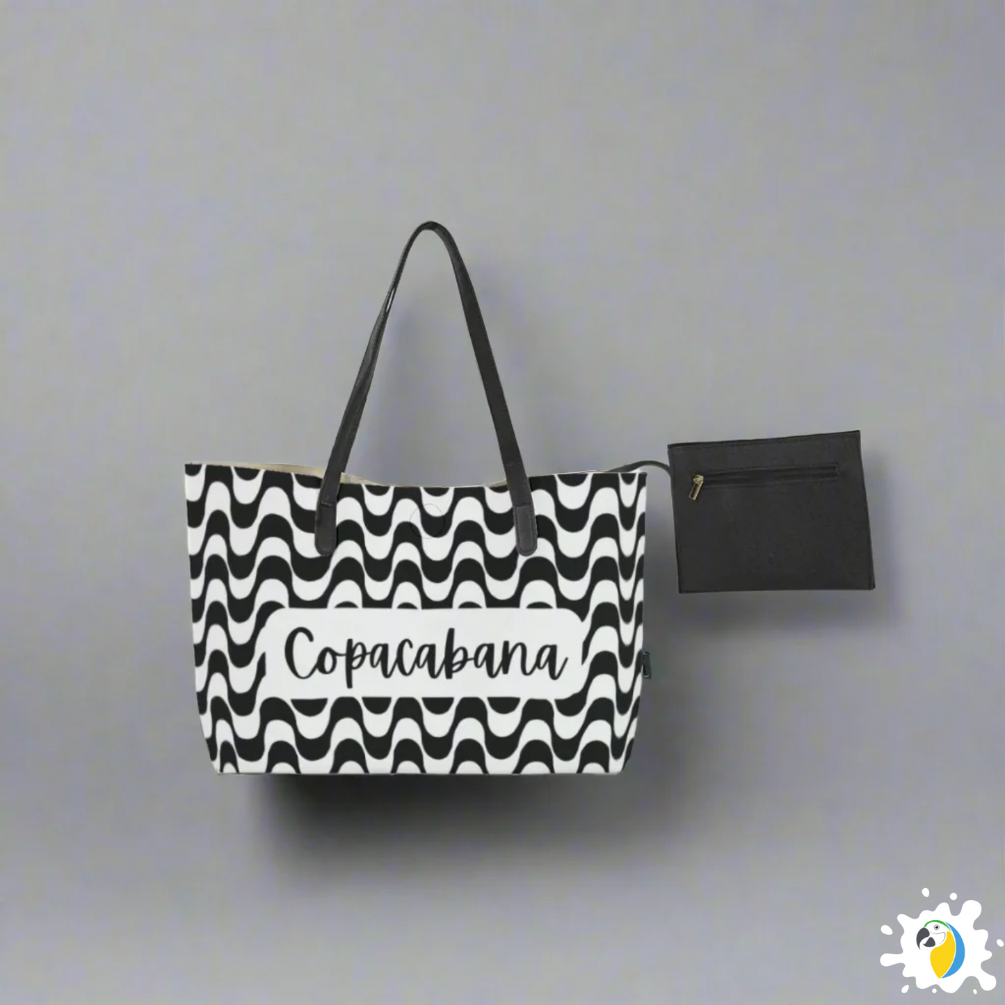 Copacabana Brasil Weekend Tote Bag • Iconic Brazilian Beach Design Shoulder Bag • Gift For Travel Enthusiasts • Papagaio Studio Apparel Shop