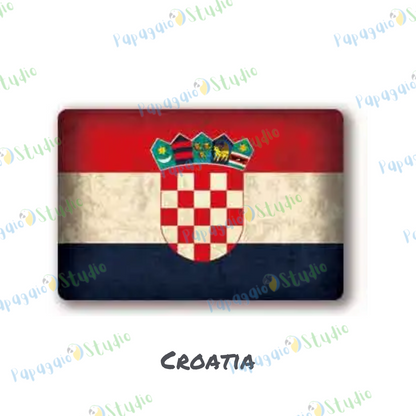 Europe National Flags Tin Sign • Retro Country Metal Print • Vintage European Nations Wall Art Decor For Home, Bar, Office, Cafe • Papagaio Studio Design Shop