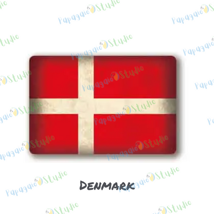 Europe National Flags Tin Sign • Retro Country Metal Print • Vintage European Nations Wall Art Decor For Home, Bar, Office, Cafe • Papagaio Studio Design Shop