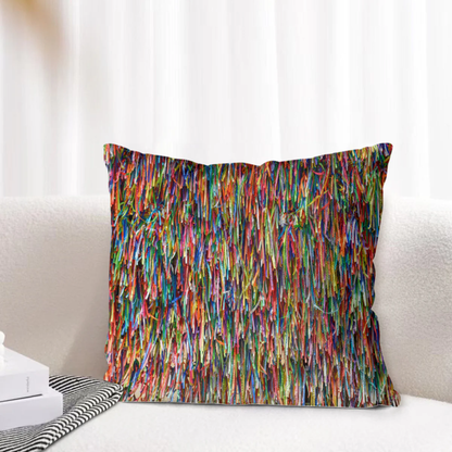 Brazil Fitinha Bonfim Pillowcase • Brazilian Colorful Good Luck Ribbon Pillow Cover • Vibrant Colors Sham • Papagaio Studio Decor Shop