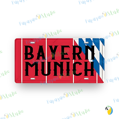 Football Jersey License Plate • Milan Barcelona Madrid Munich Manchester City Colors 15x30cm Tin Sign • Soccer Team Metal Print Wall Hanging • Papagaio Studio Design Shop