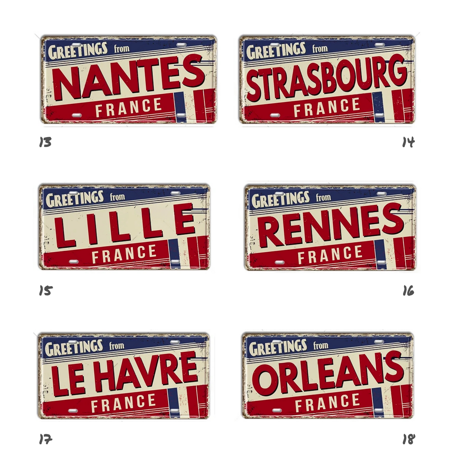 France & Switzerland License Plate Metal Sign • French Swiss City State Province Decorative Plaque Wall Hanging • Euro Trip Gift Souvenir • Papagaio Studio Online Shop