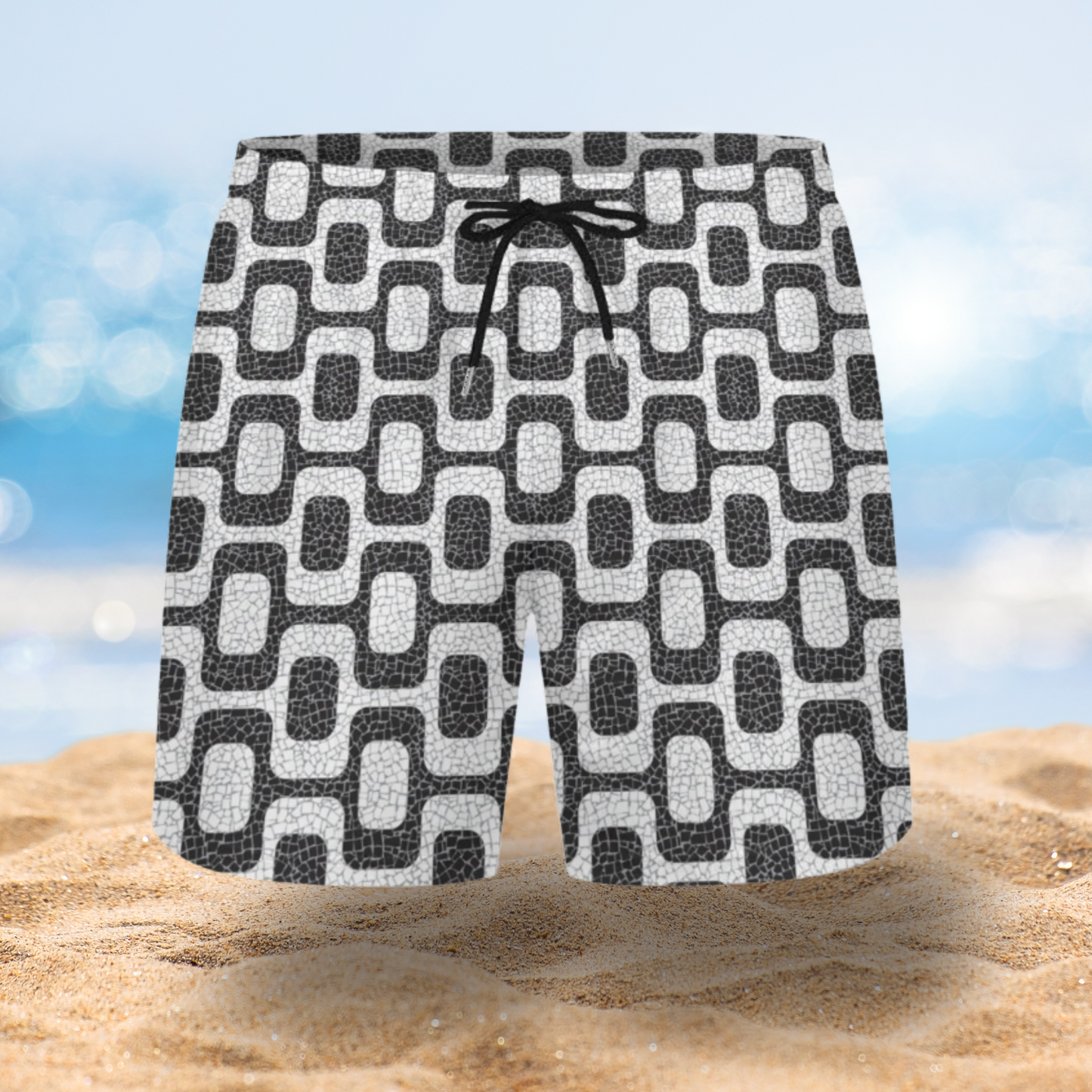 Ipanema Promenade All-Over Print Men's Casual Shorts • Rio De Janeiro Brazil Double-Layer Sports Brazil Beach Pants