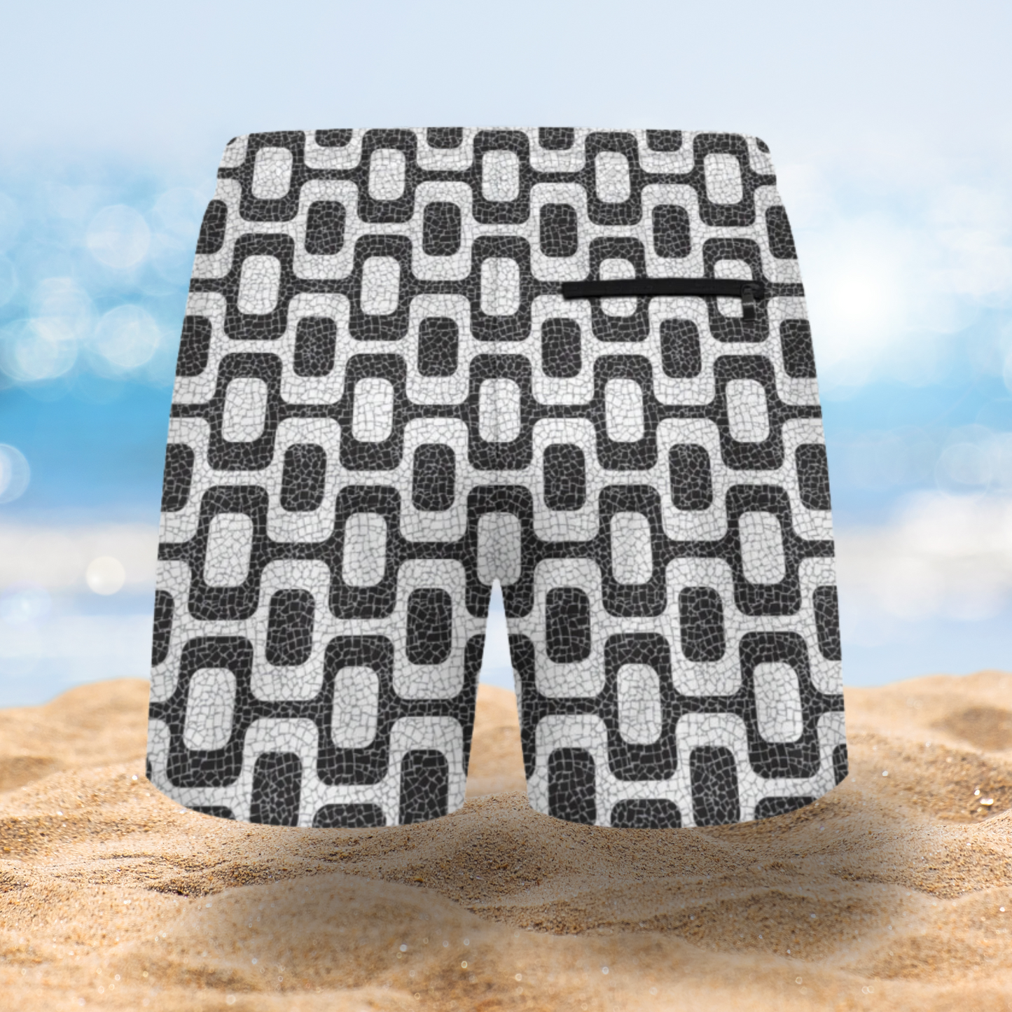 Ipanema Promenade All-Over Print Men's Casual Shorts • Rio De Janeiro Brazil Double-Layer Sports Brazil Beach Pants