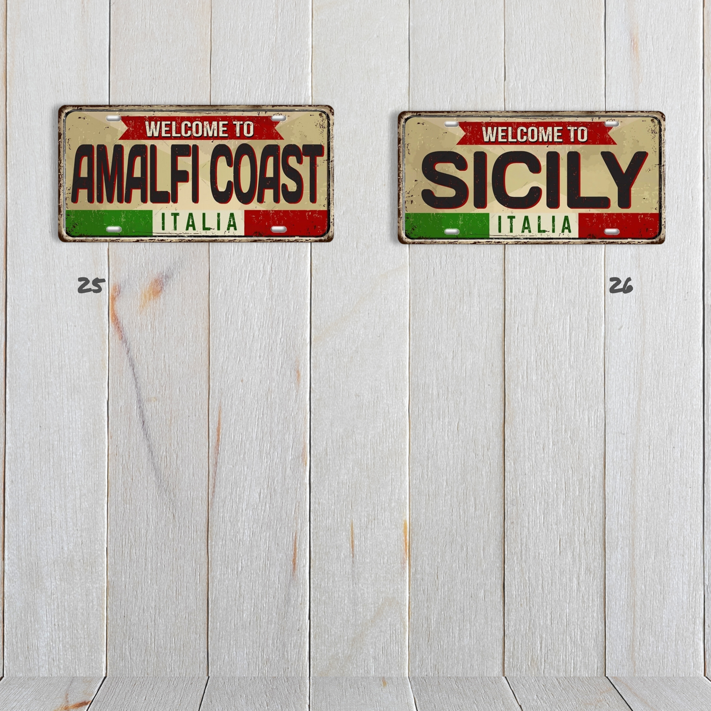 Italy License Plate • Italian City Comune Province Tin Sign • Euro Trip Landmark Metal Print • Travel Souvenir Shabby Chic Wall Decor Gift