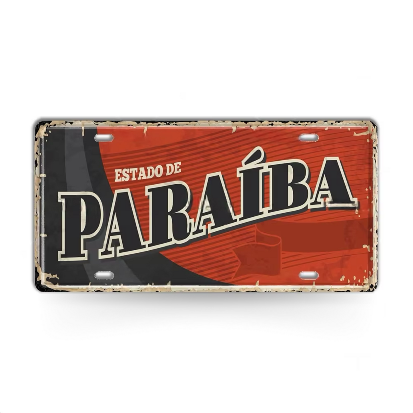 Brazilian States License Plate • Brazil City Names Metal Tin Sign • Retro Wall Hanging Print • Vintage Shabby Chic South American Decor